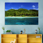 Turquoise Tropical Island Scene Wall Art