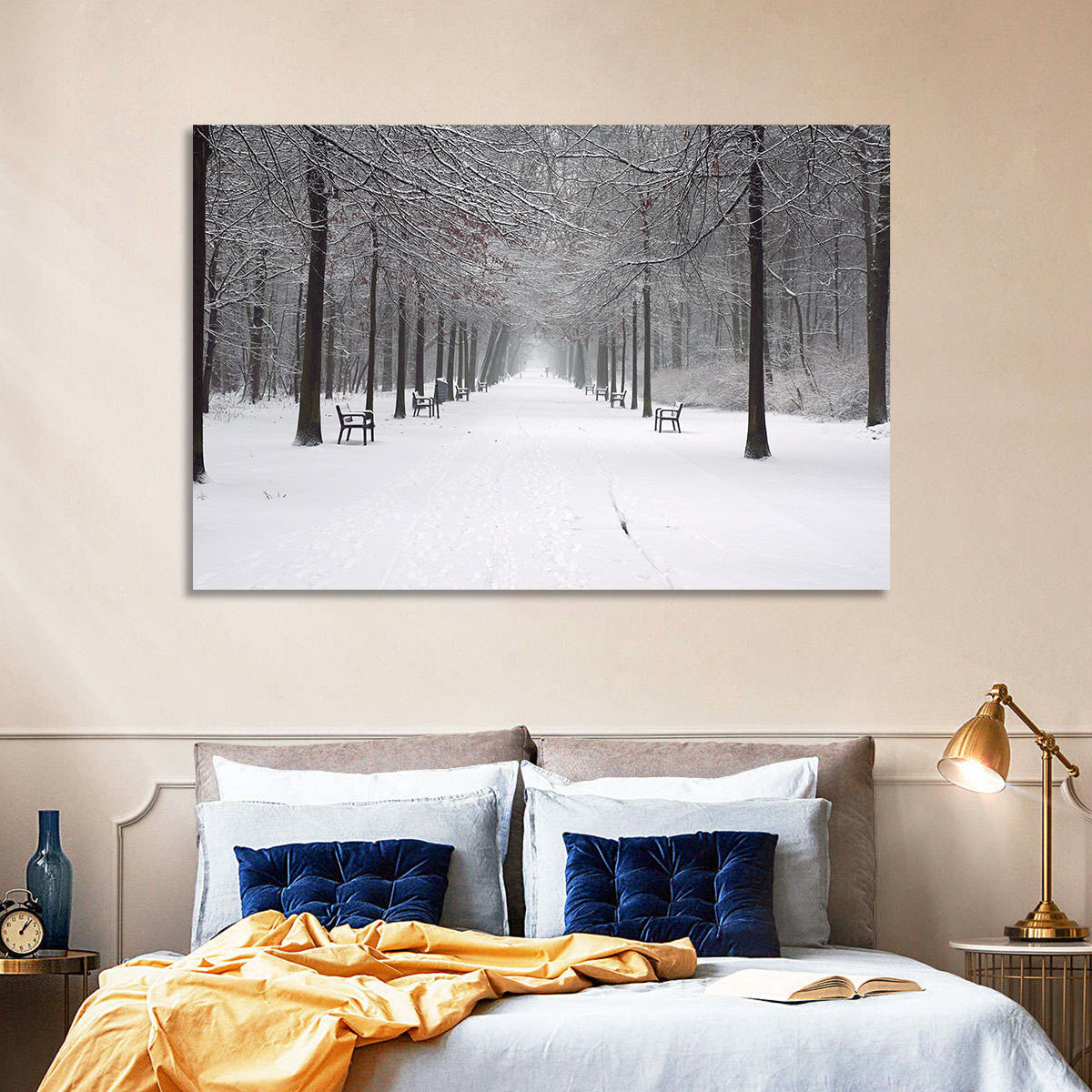 Snow Covered Park Lane Wall Art