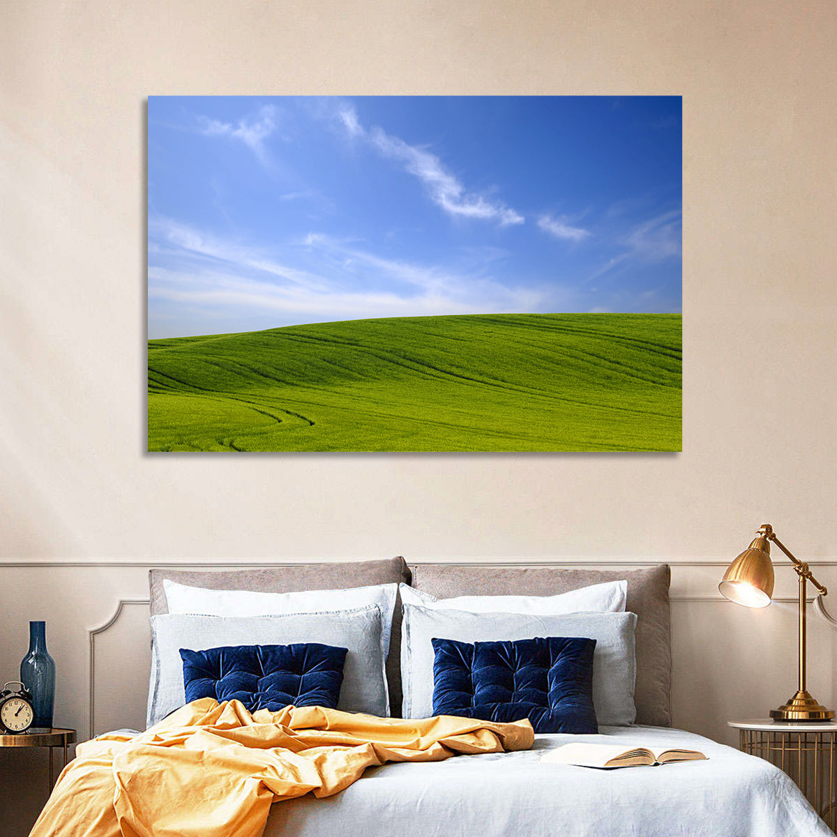 Rolling Green Hill with Blue Sky Wall Art