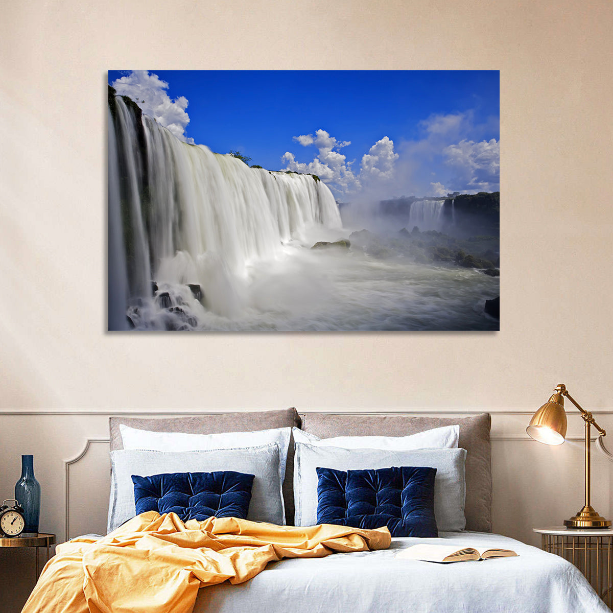 White Iguassu Falls Wall Art