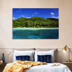Turquoise Tropical Island Scene Wall Art