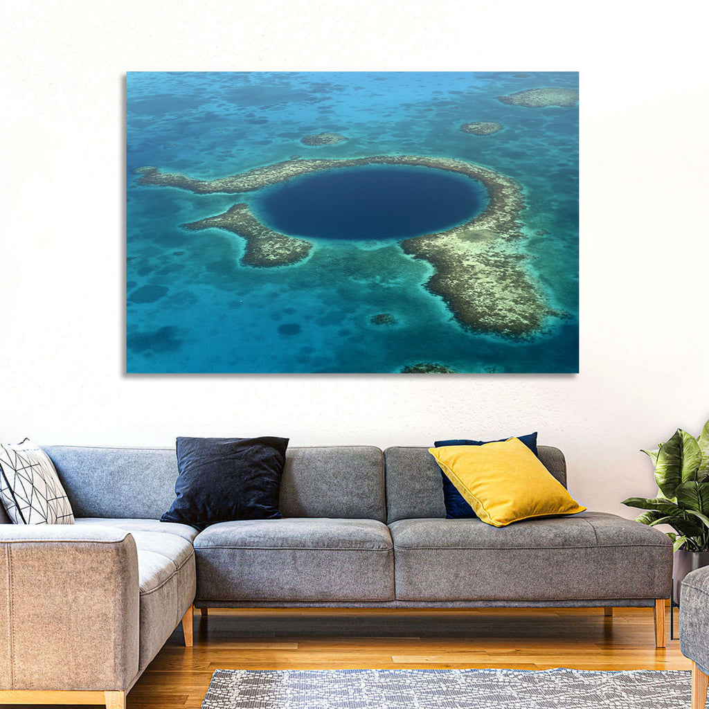 Great Blue Hole Aerial View Belize Wall Art