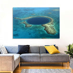 Great Blue Hole Aerial View Belize Wall Art