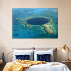 Great Blue Hole Aerial View Belize Wall Art