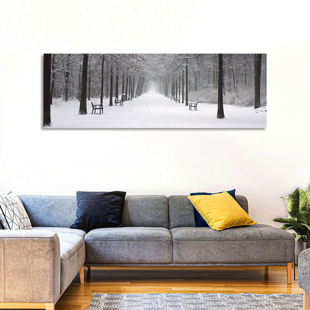 Snow Covered Park Lane Wall Art