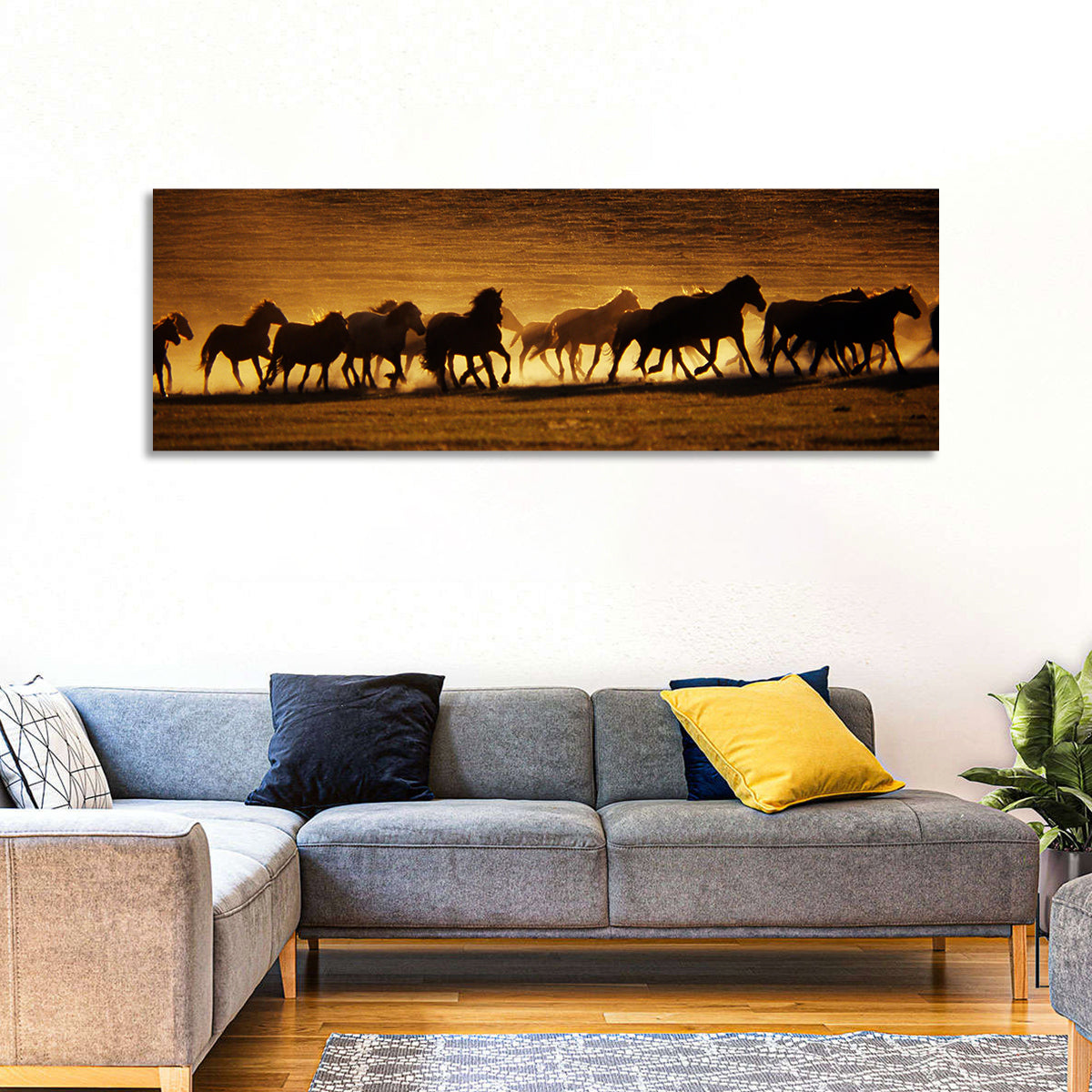 Running Wild Horses at Sunset Wall Art