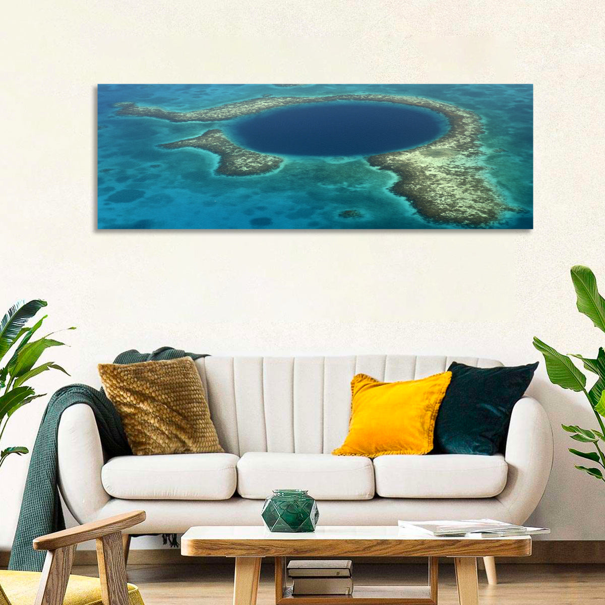 Great Blue Hole Aerial View Belize Wall Art