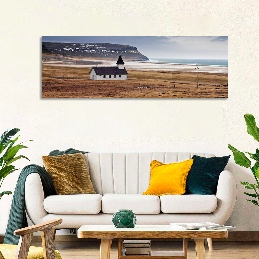 Icelandic Church with Dark Steeple Wall Art