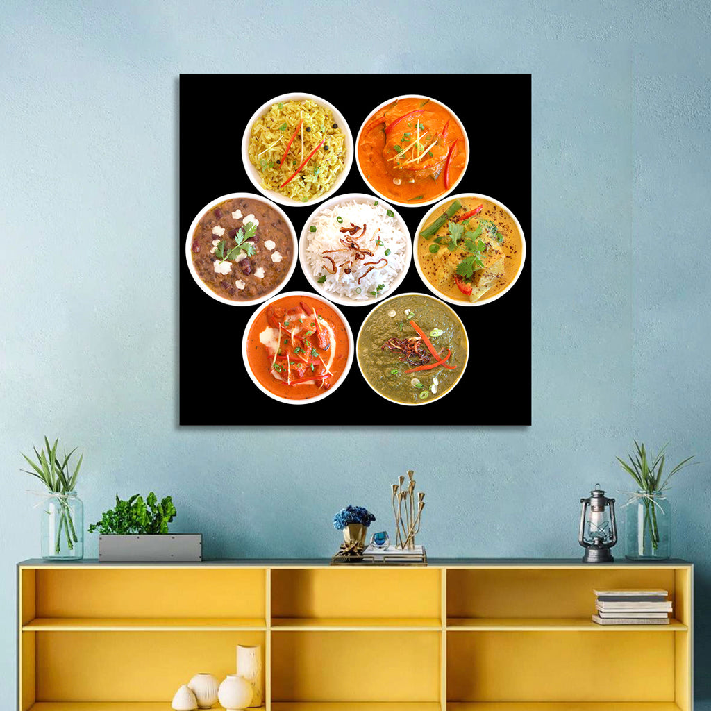 Six Indian Curry Bowls Wall Art