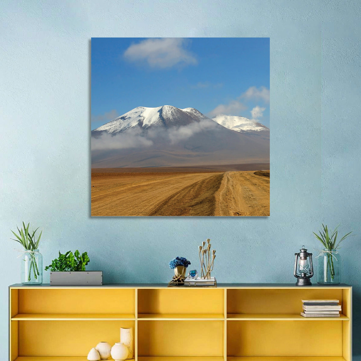 Road to Atacama Peaks Wall Art in a room, square