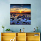 Sea Stones at Sunset Wall Art