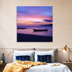 Malolo Island Sunset with Moored Boats Wall Art