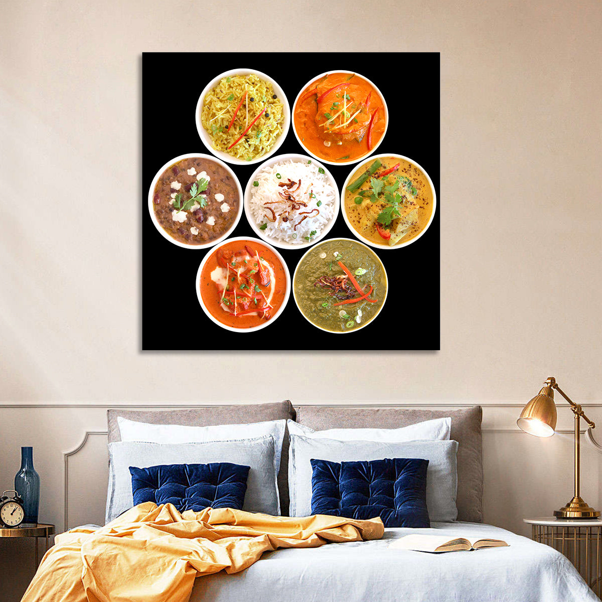Six Indian Curry Bowls Wall Art
