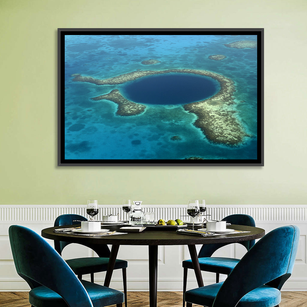 Great Blue Hole Aerial View Belize Wall Art