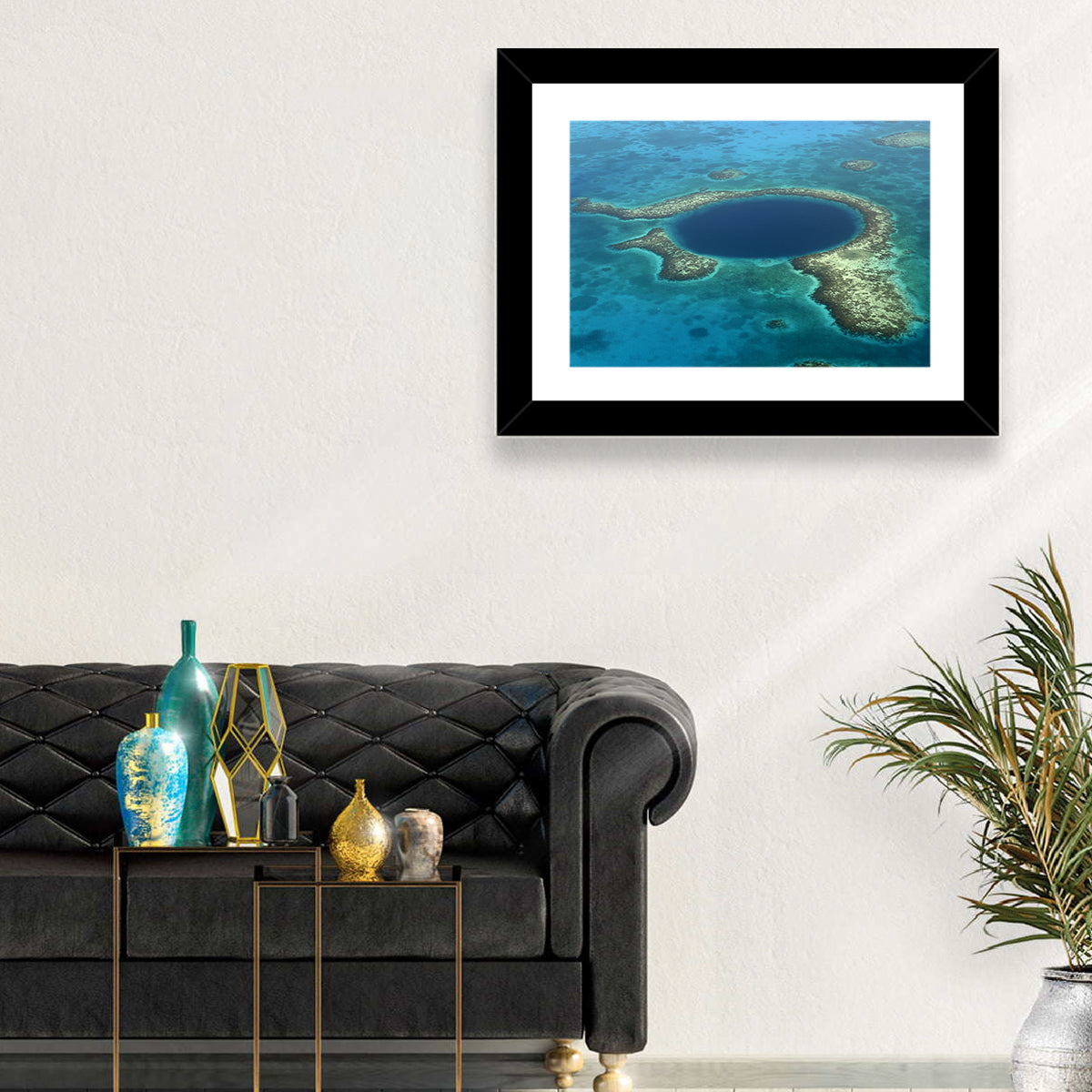 Great Blue Hole Aerial View Belize Wall Art