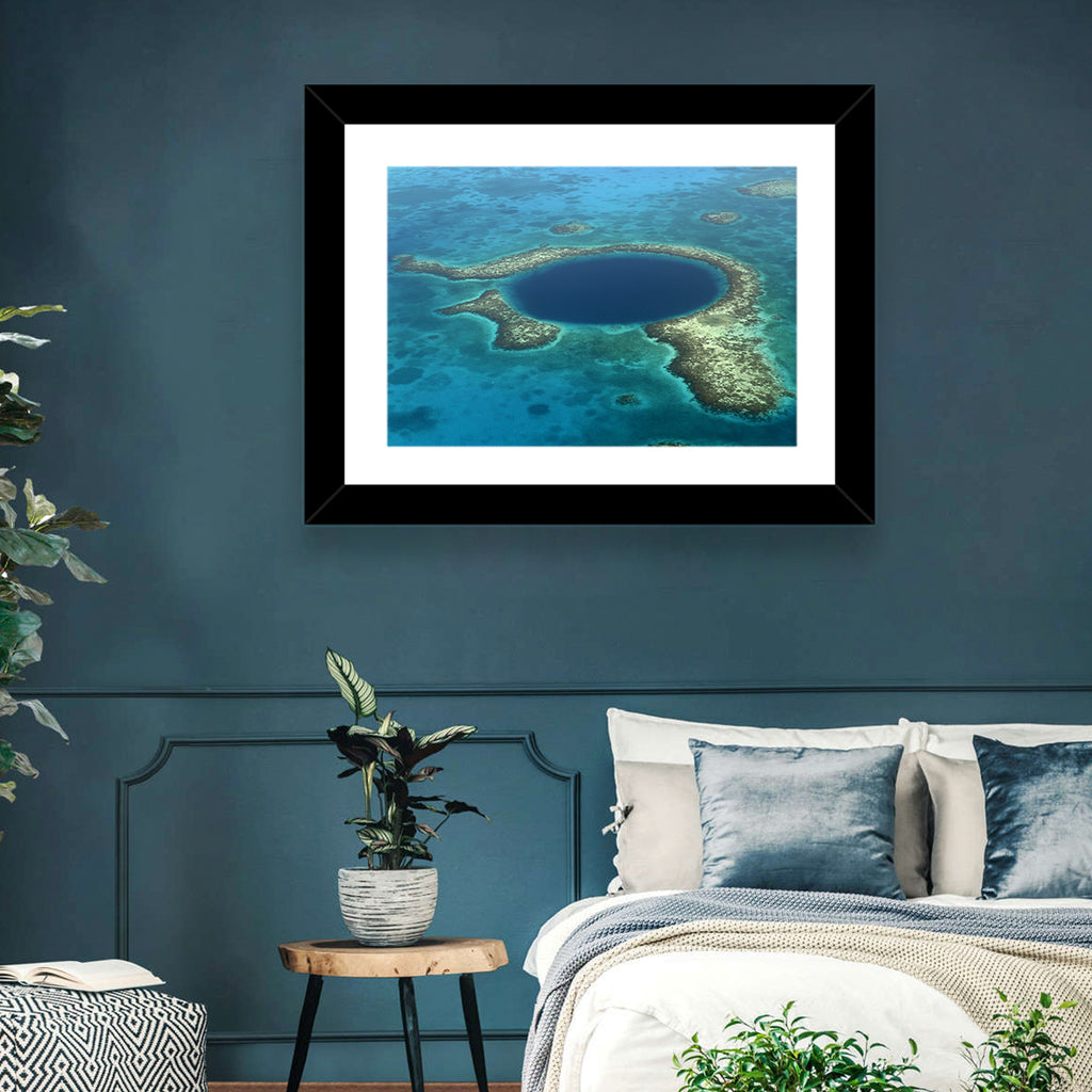 Great Blue Hole Aerial View Belize Wall Art