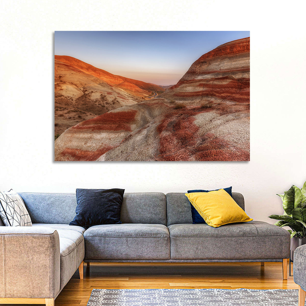 Khizi Candy Cane Mountains Wall Art in a room, landscape