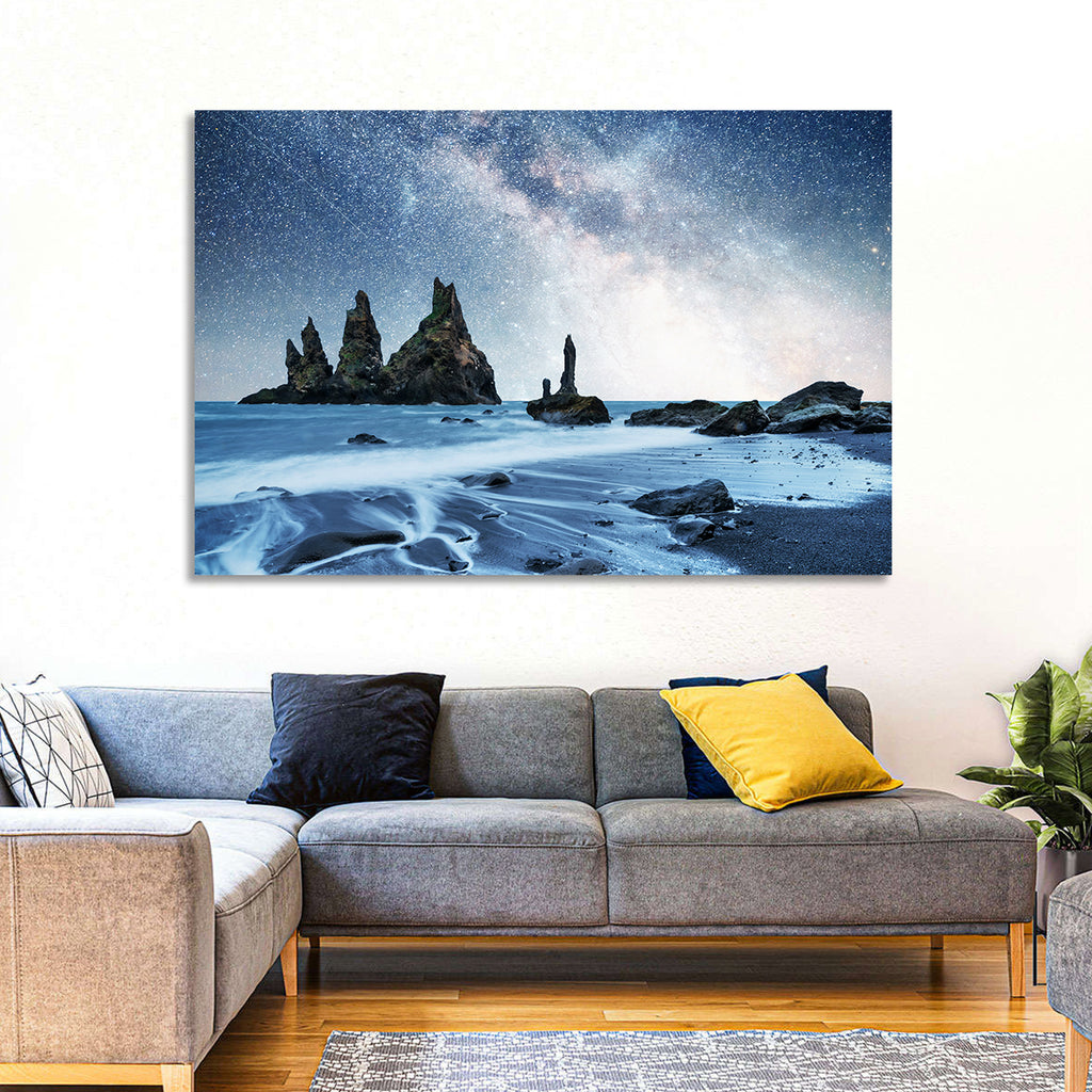 Reynisdrangar Sea Stacks Night Wall Art