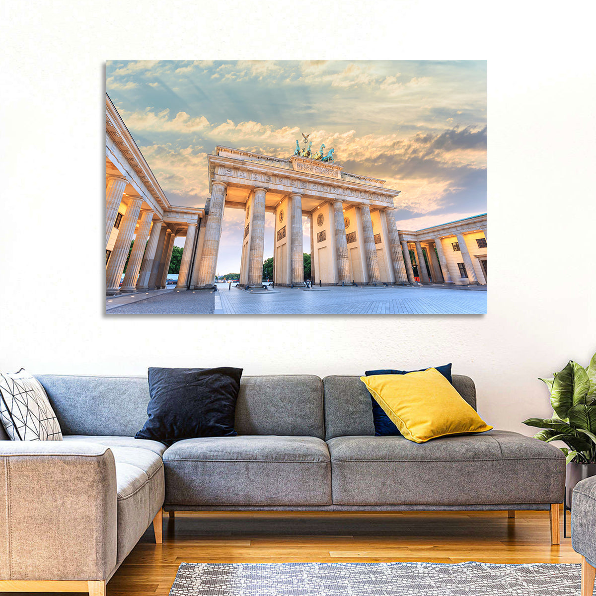 Brandenburg Gate at Sunset Wall Art in a room, landscape