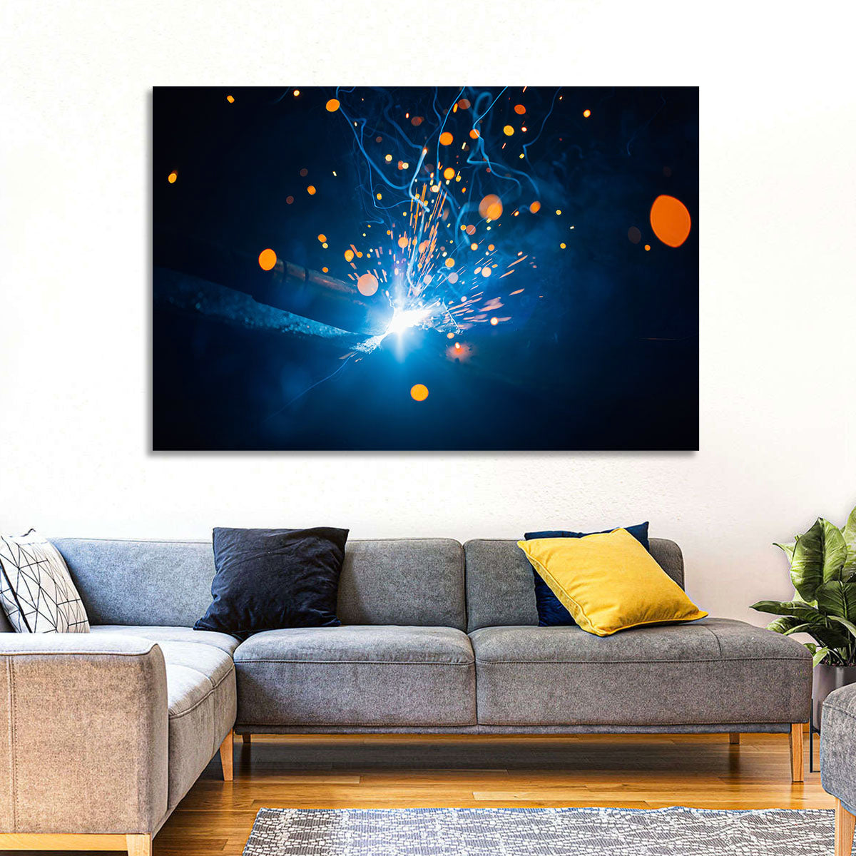 Welding Sparks Close-up Wall Art