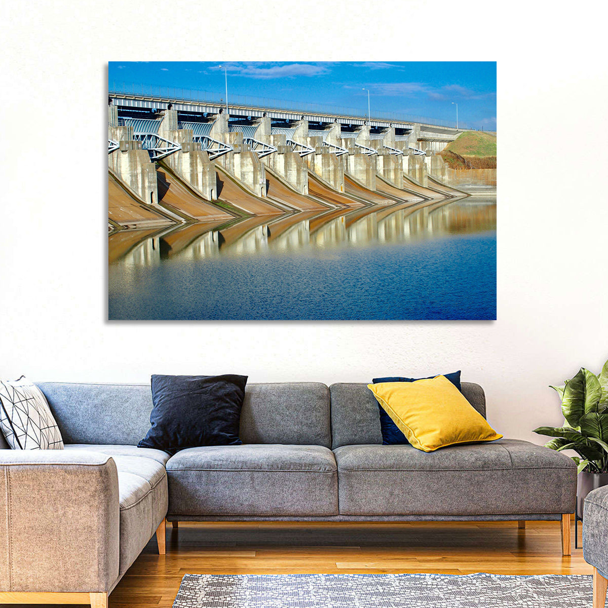 Lavon Dam Spillways Wall Art in a room, landscape