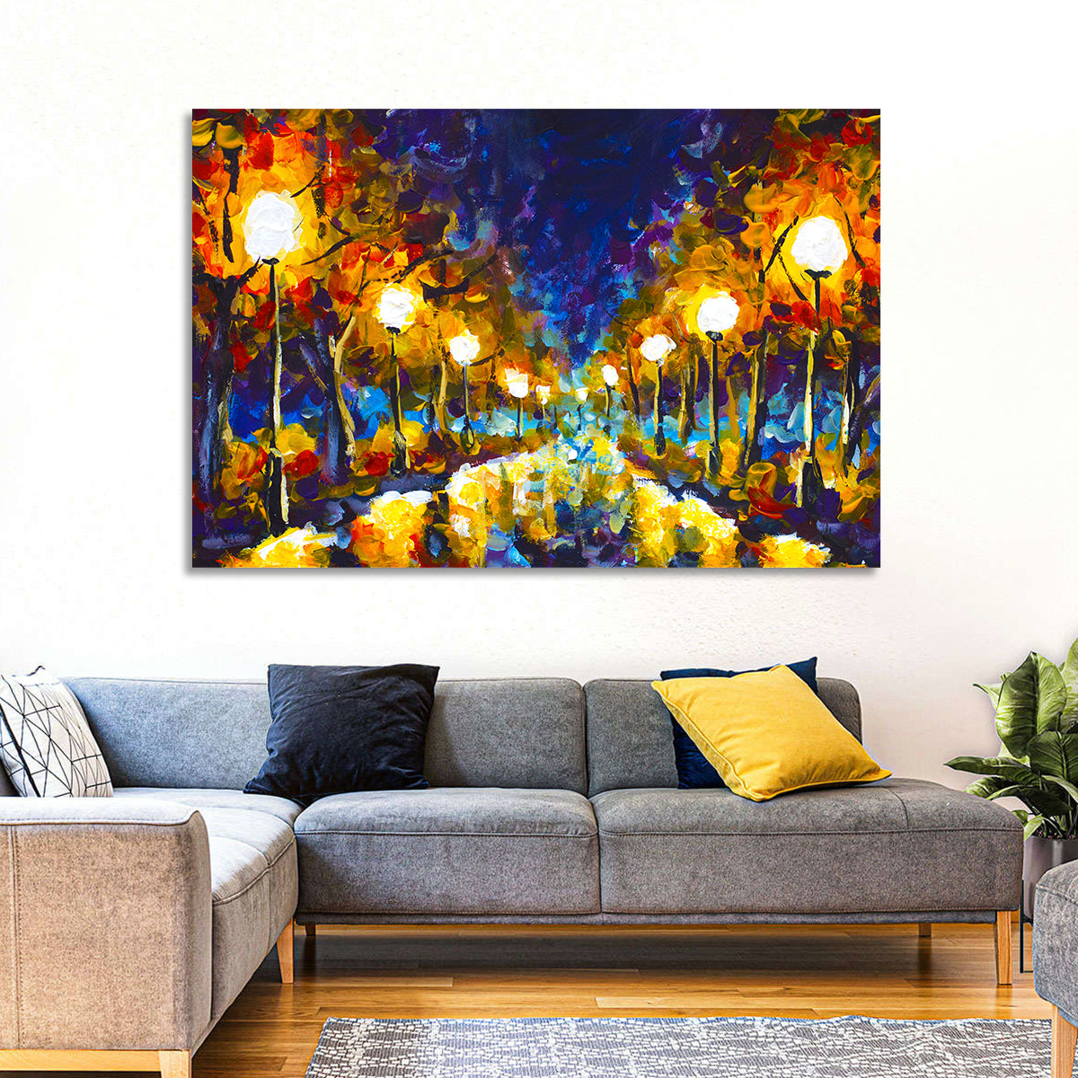 Autumn Evening Park Path Wall Art