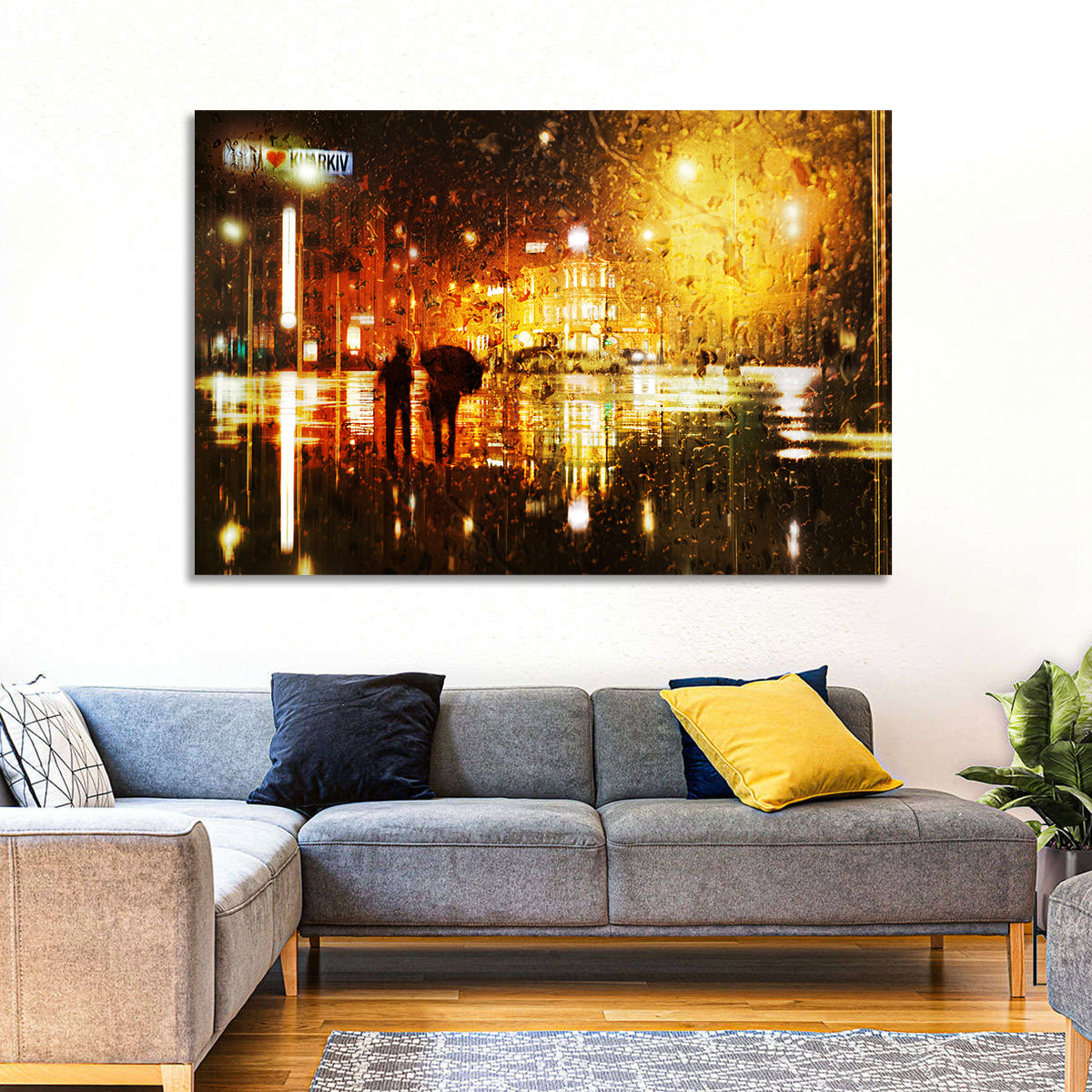 Rainy Night in Kharkiv Wall Art