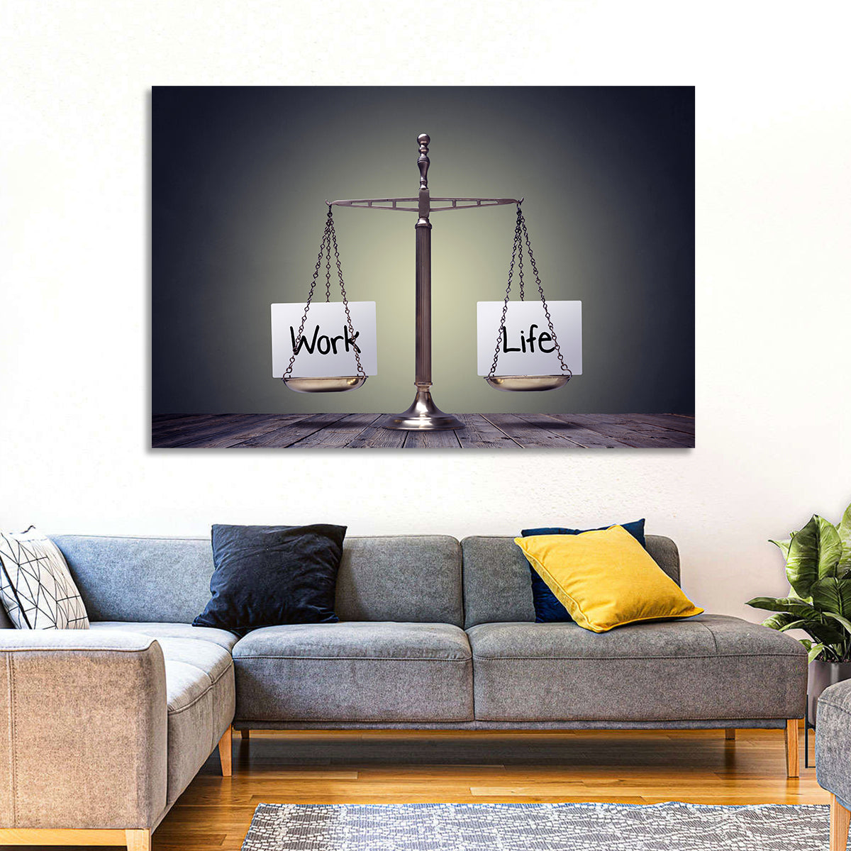 Metallic Scale: Work and Life Wall Art