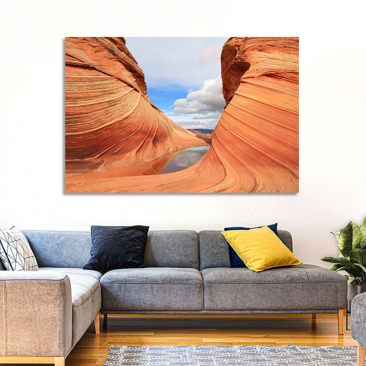 The Wave at Coyote Buttes Wall Art in a room, landscape