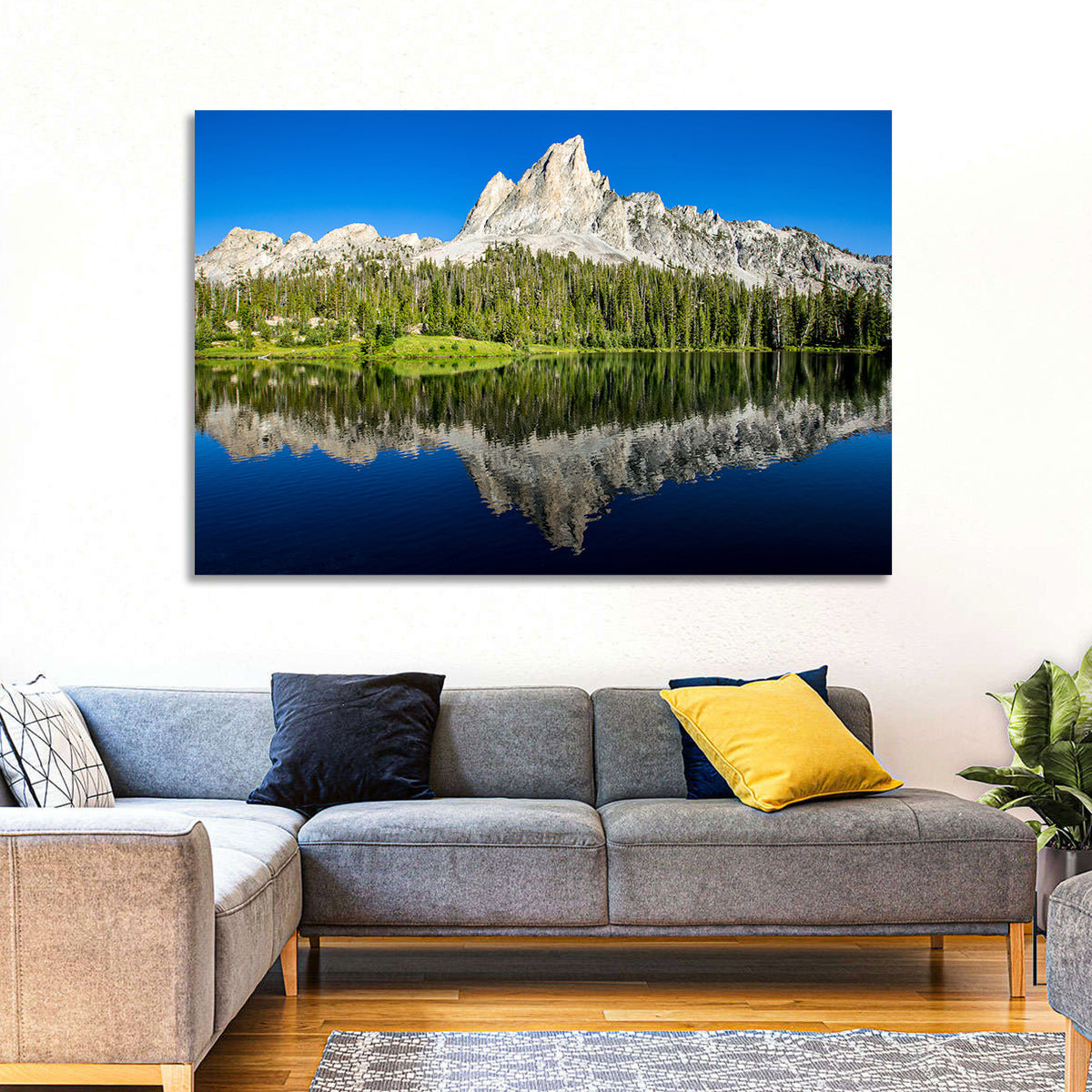 Sawtooth Peaks at Alice Lake Wall Art in a room, landscape