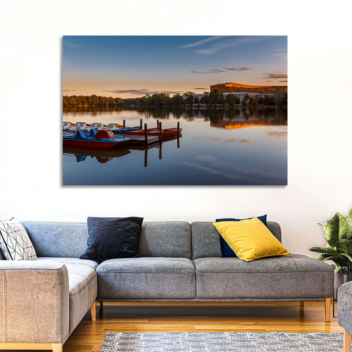 Dutzendteich Lake at Golden Hour Wall Art