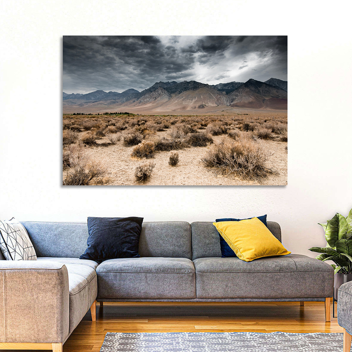 Storm Over Death Valley Wall Art in a room, landscape
