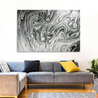 Ink Swirl Monochrome Abstract Wall Art