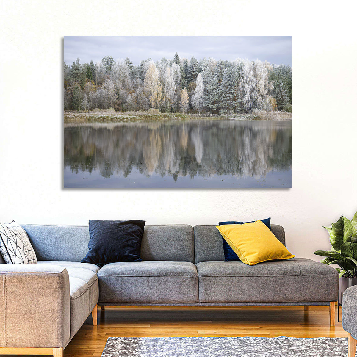 Pskov Region Forest Lake Wall Art in a room, landscape