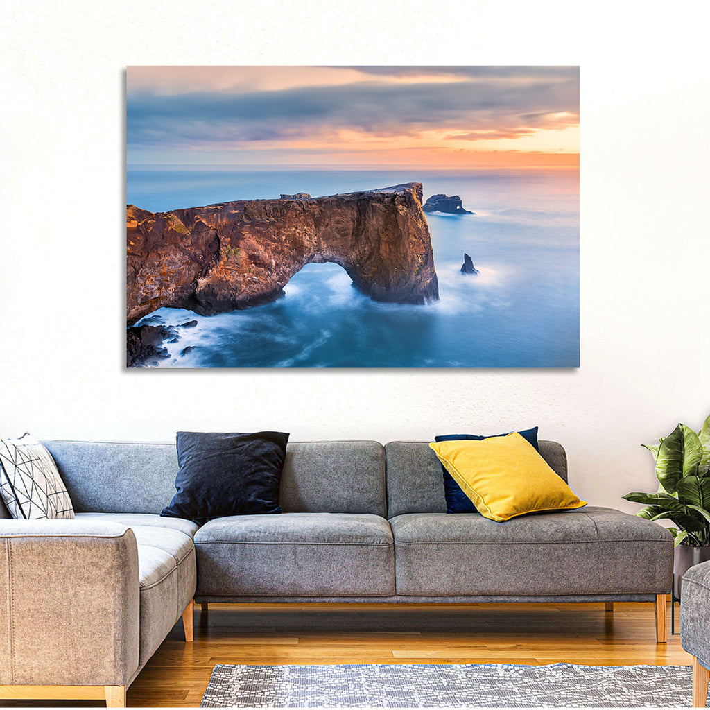 Dyrhólaey Sea Arch at Sunset Wall Art