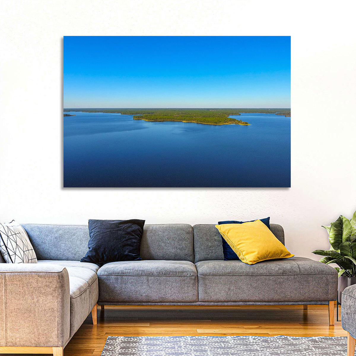 Big Creek Lake Peninsula Wall Art in a room, landscape