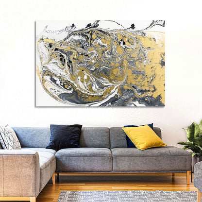 Golden Liquid Abstract Wall Art