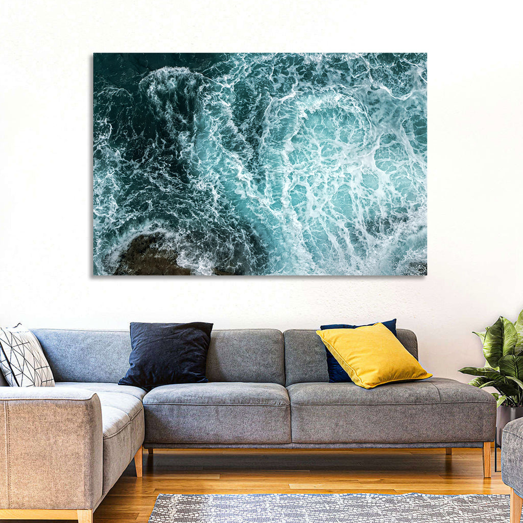 Aerial Ocean Waves with Sea Foam Wall Art
