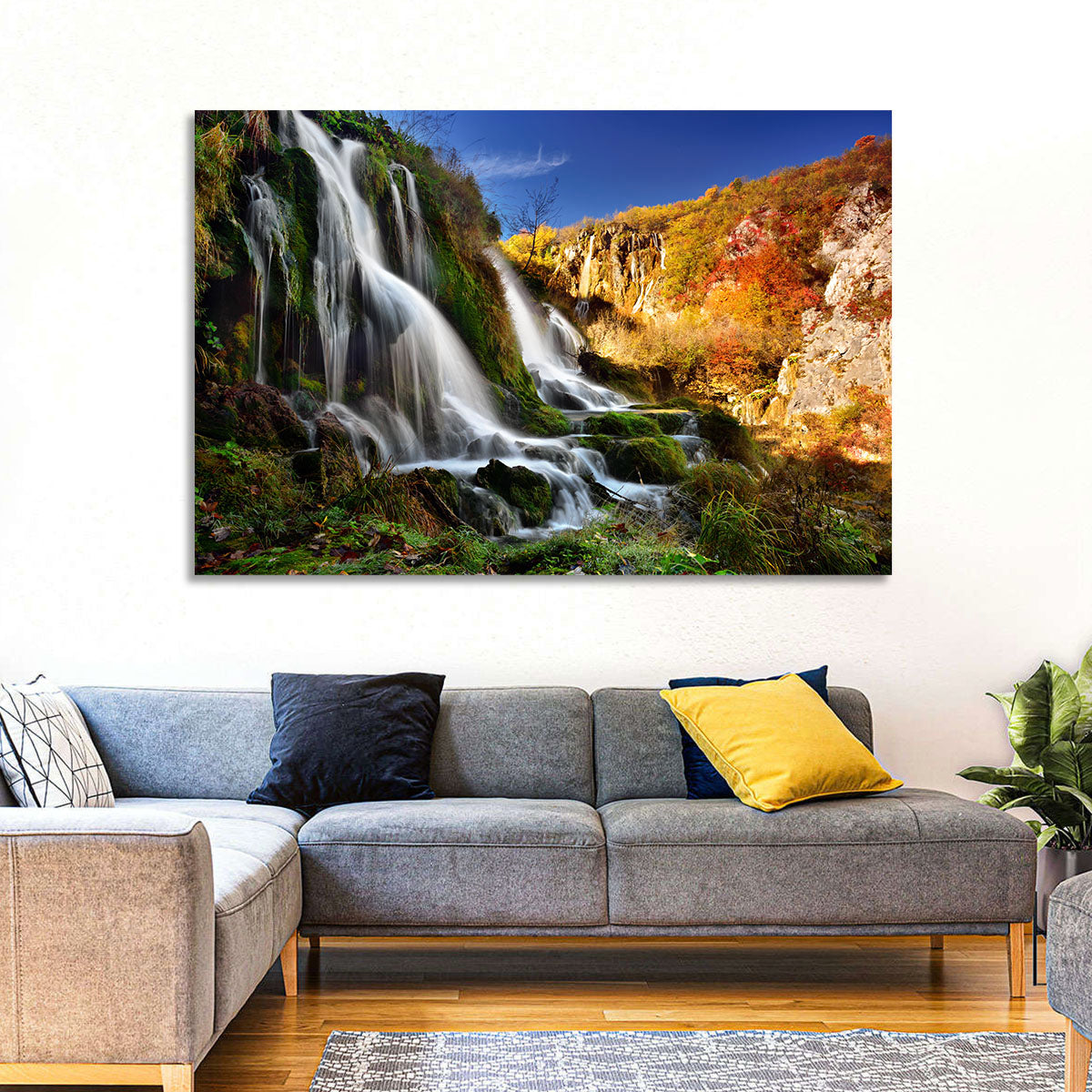 Plitvice Lakes Waterfall Wall Art