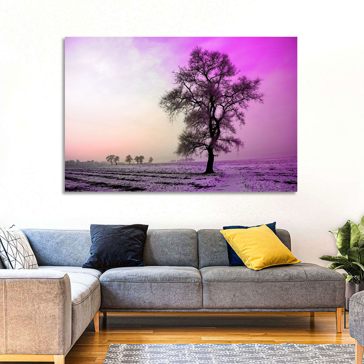 Violet Winter Dawn Tree Wall Art