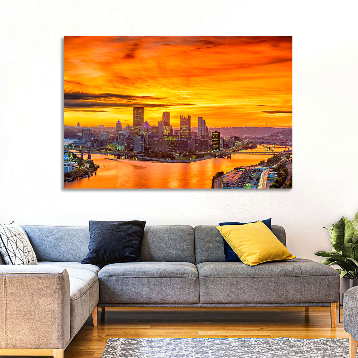 Pittsburgh Skyline at the Point Wall Art
