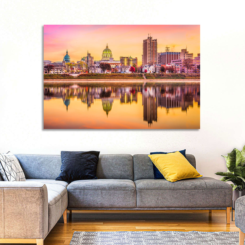Harrisburg Golden Hour Skyline Wall Art