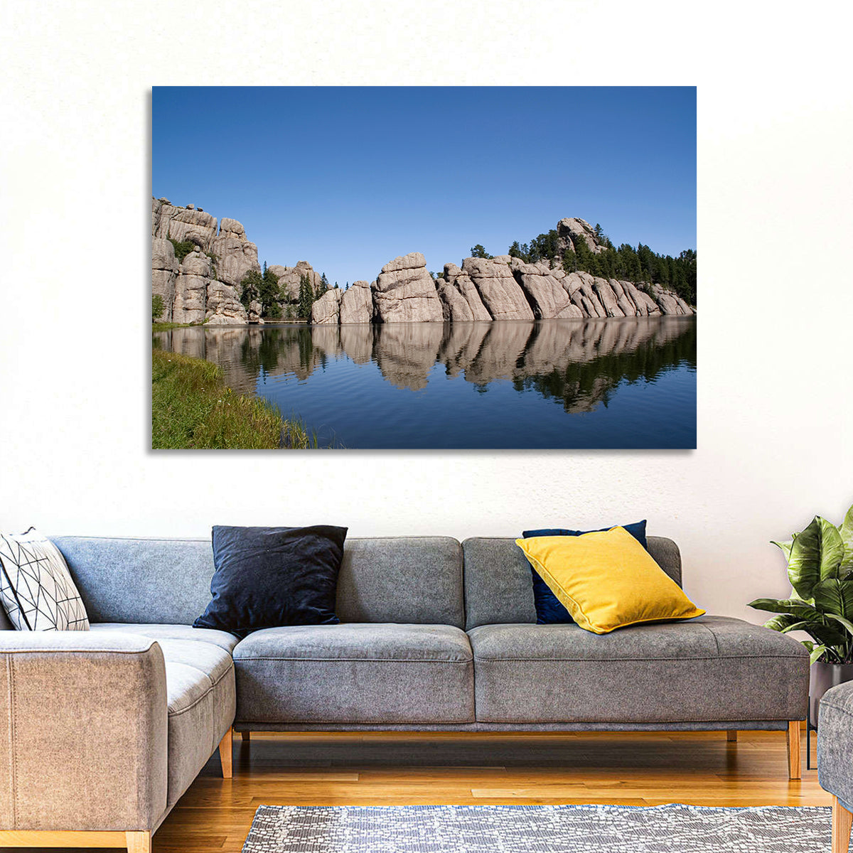 Sylvan Lake Reflection Wall Art in a room, landscape