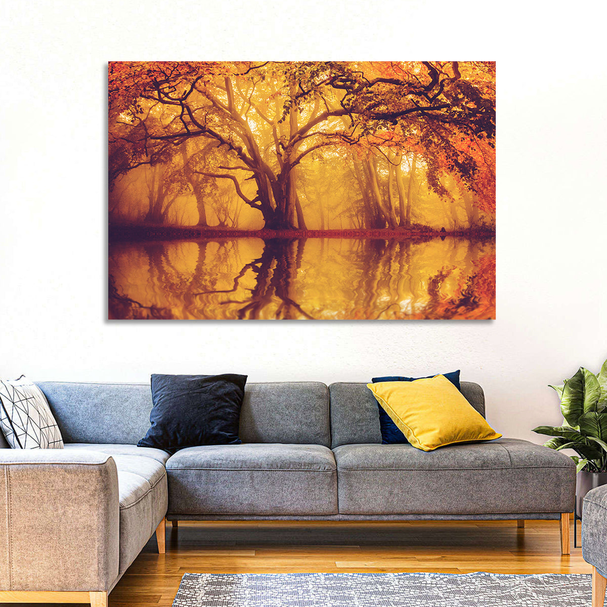 Misty Fall Forest Wall Art