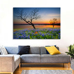 Texas Bluebonnet Sunset Wall Art