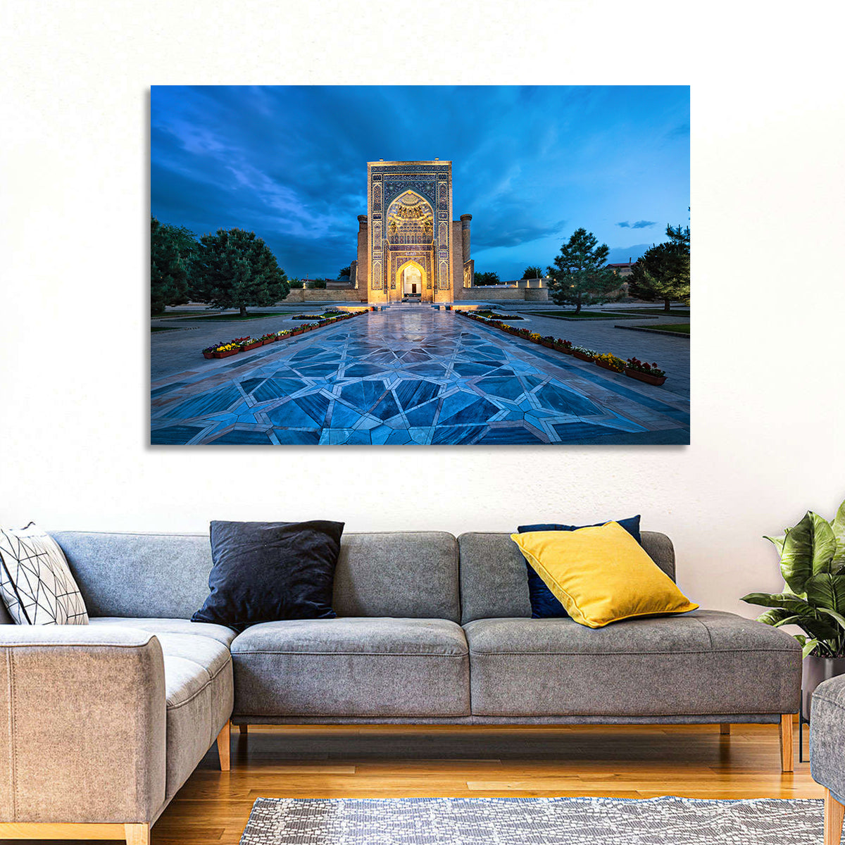 Gur-e-amir Twilight Entrance Wall Art in a room, landscape