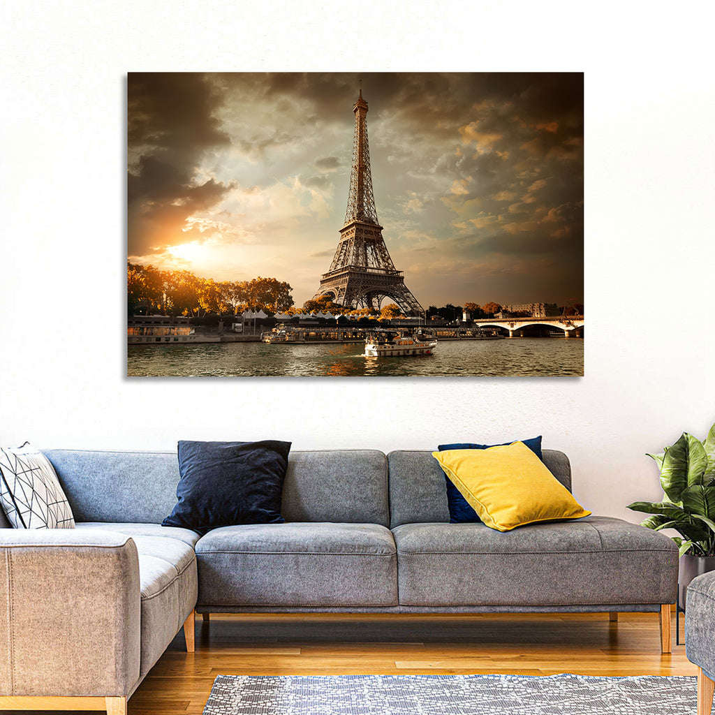 Eiffel Tower at Sunset Wall Art