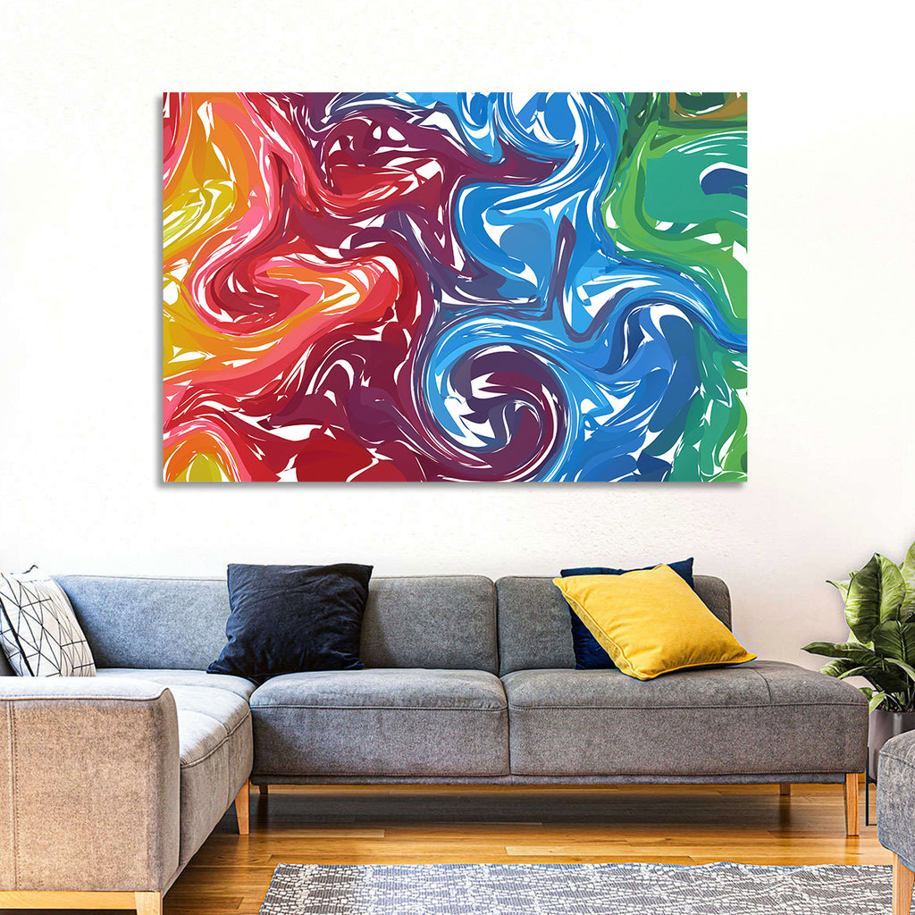 Marbled Color Flow Abstract Wall Art
