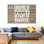 Failure Is Part of Success Rustic Typography Wall Art