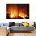 Night Forest Fire Wall Art